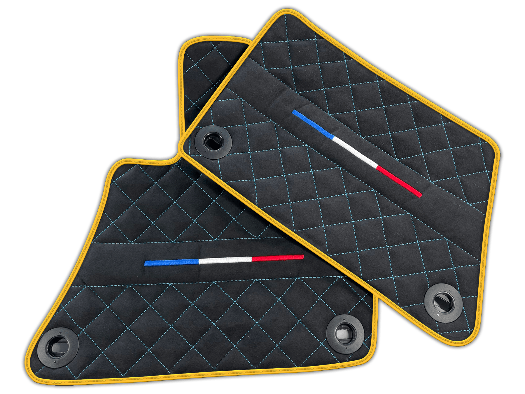 Black Floor Mats for Bugatti Veyron Leather | Various Trim Colors