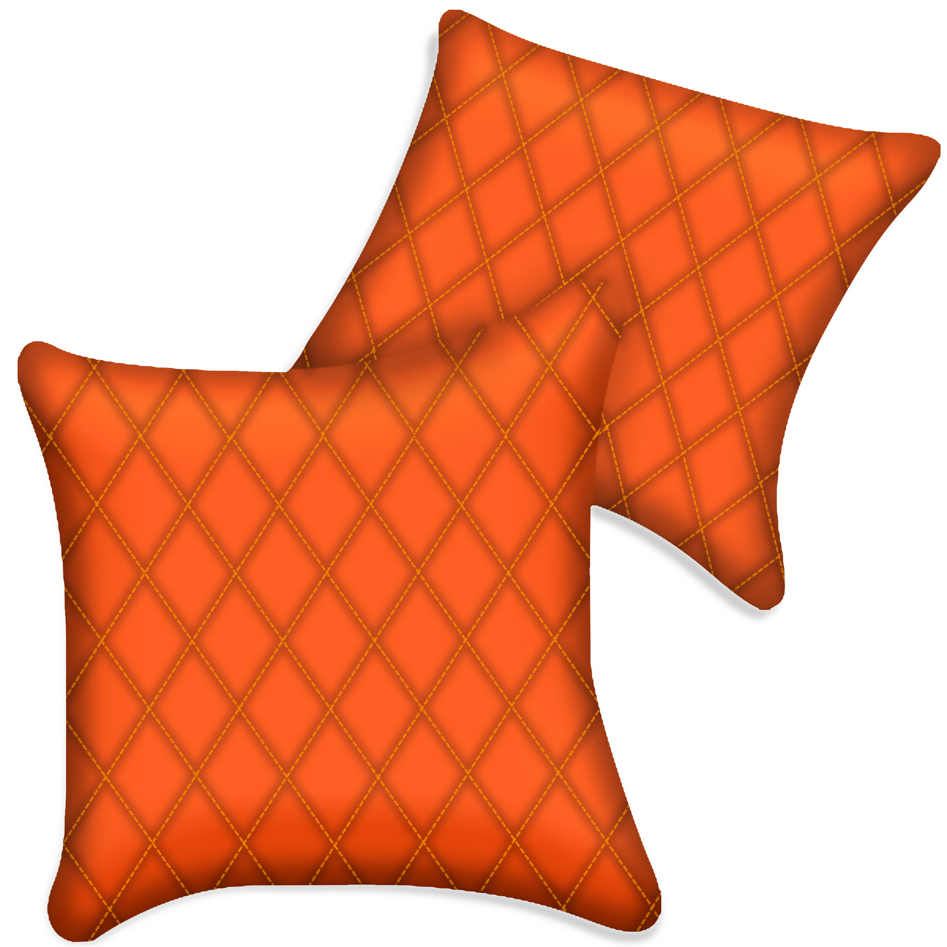 Customizable Orange Leather Pillows Set of 2 for All Vehicles | Single Diamond Pattern