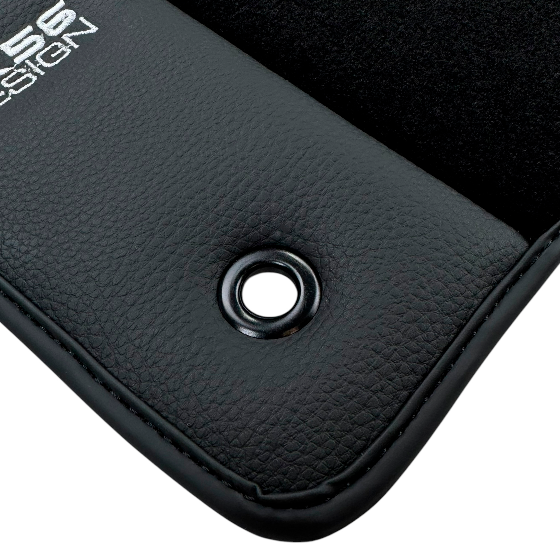 ER56 Design Black Floor Mats for Lincoln Town Car (1980-2011) with Leather