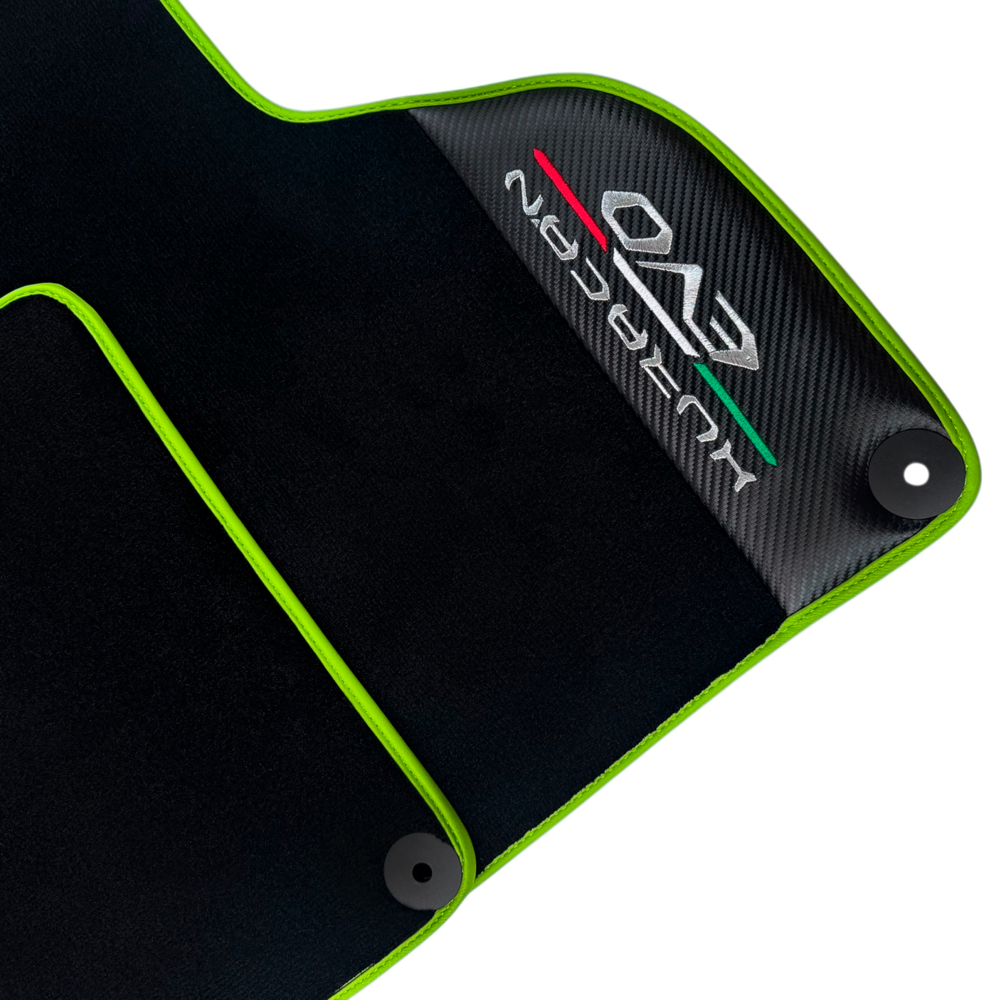 Black Floor Mats for Lamborghini Huracan EVO (2019-2024) with Carbon Fiber Borders