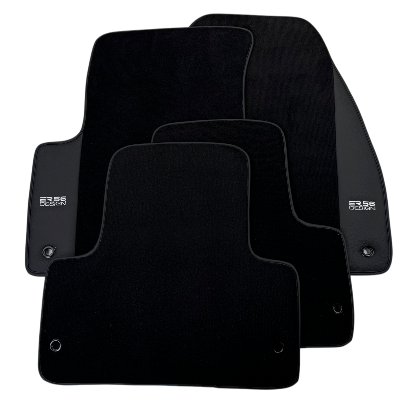 ER56 Design Black Floor Mats for Range Rover Evoque (2011-2015) 3/5-Doors with Leather