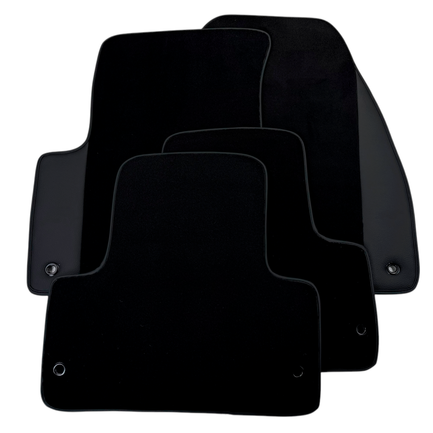 Black Floor Mats for Chevrolet Captiva C100 7-Seater (2006-2011) with Leather | AutoWin