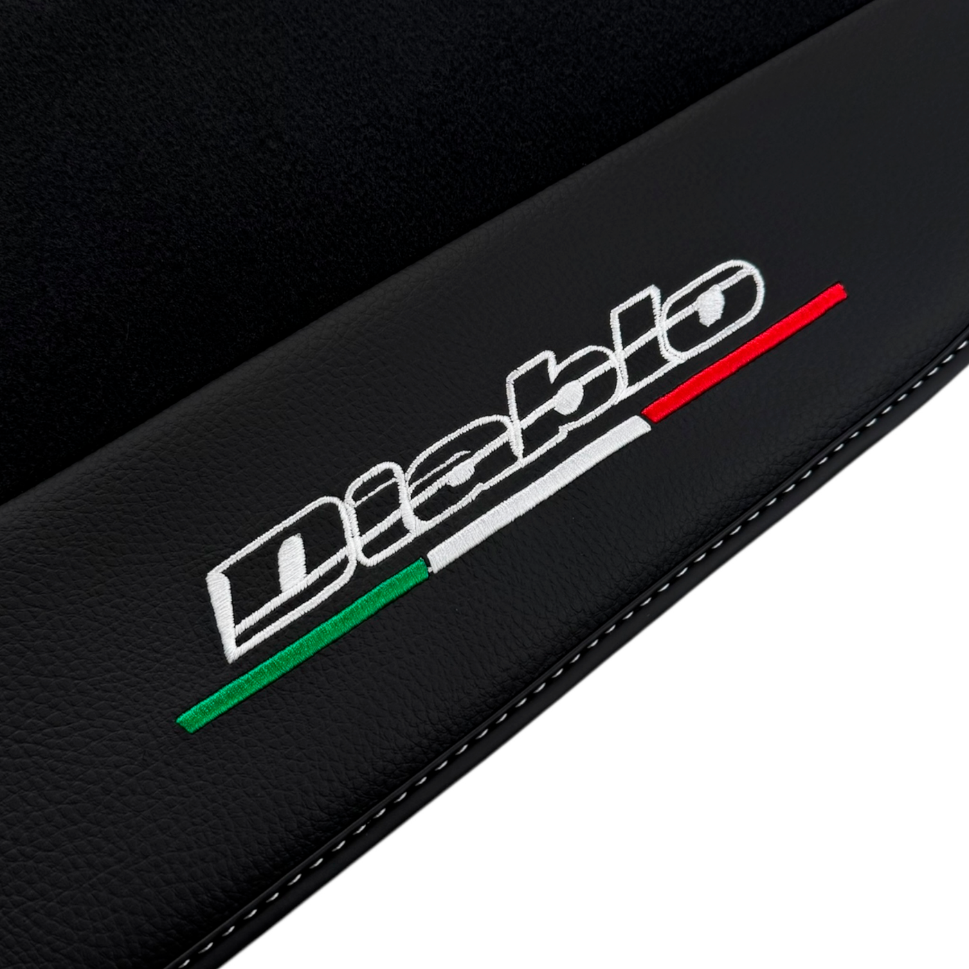 Black Floor Mats Lamborghini Diablo 1990-2001 Carbon Fiber Leather