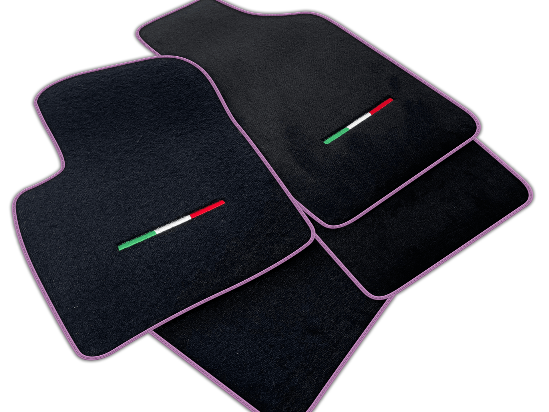 Italian Edition Black Floor Mats for Fiat 500c (2014-2020)