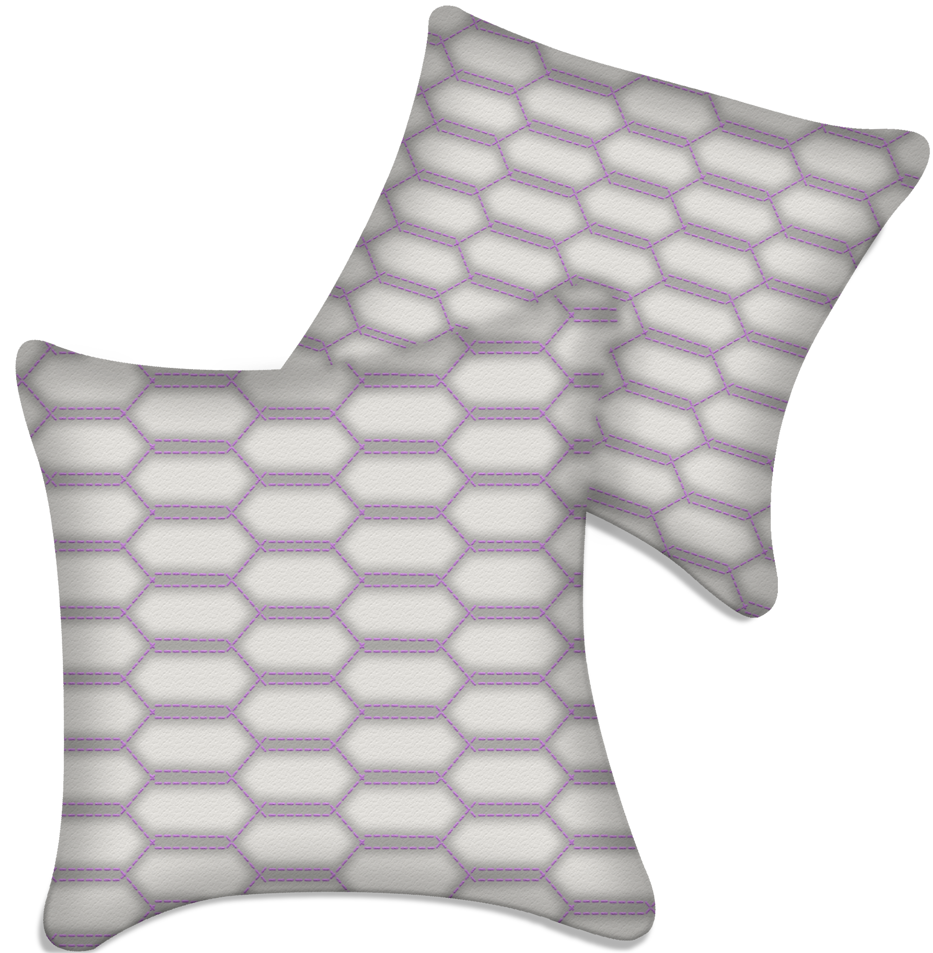 Customizable White Leather Pillows Set of 2 for All Vehicles