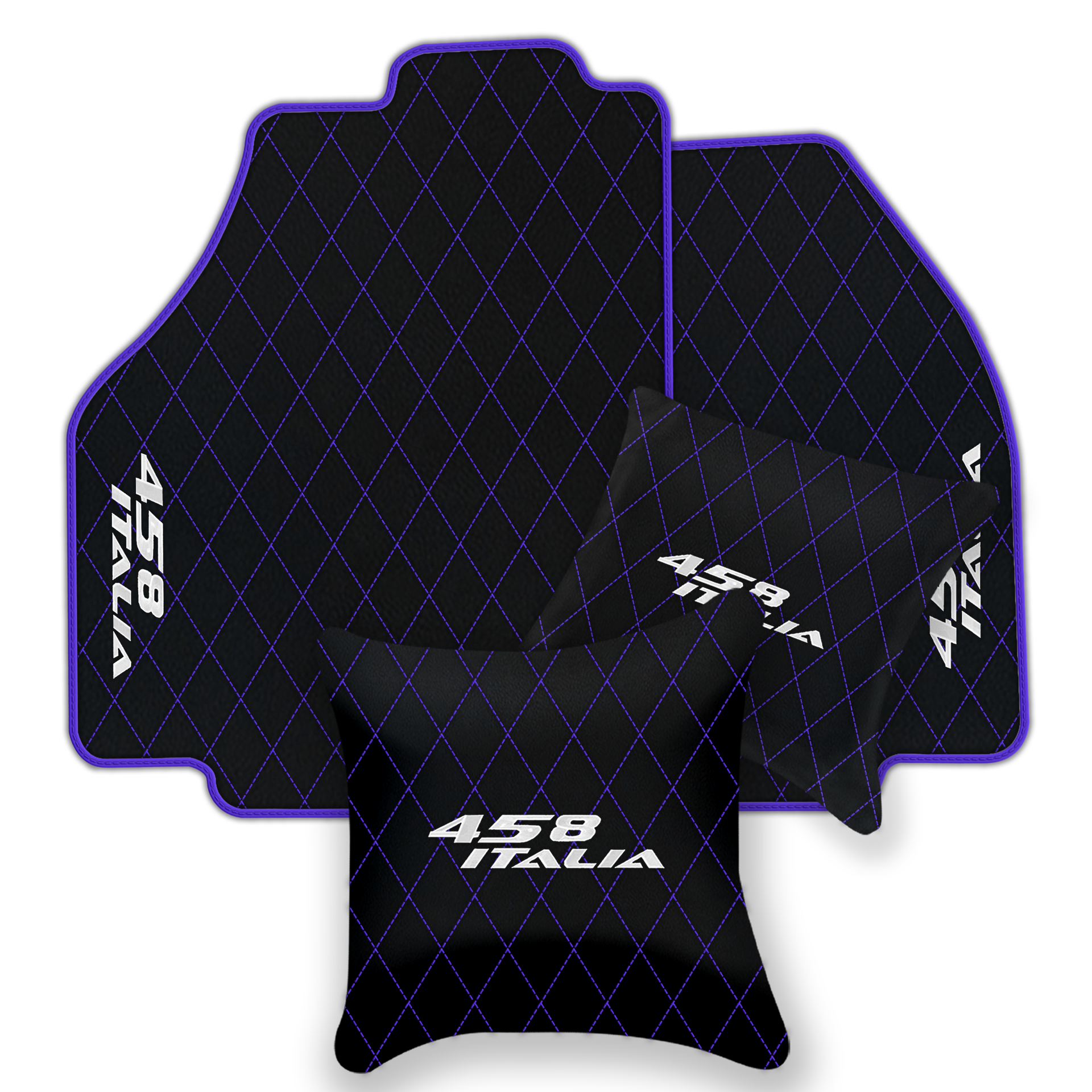 Premium Black Leather Floor Mats for Ferrari 458 Spider (2012-2015)