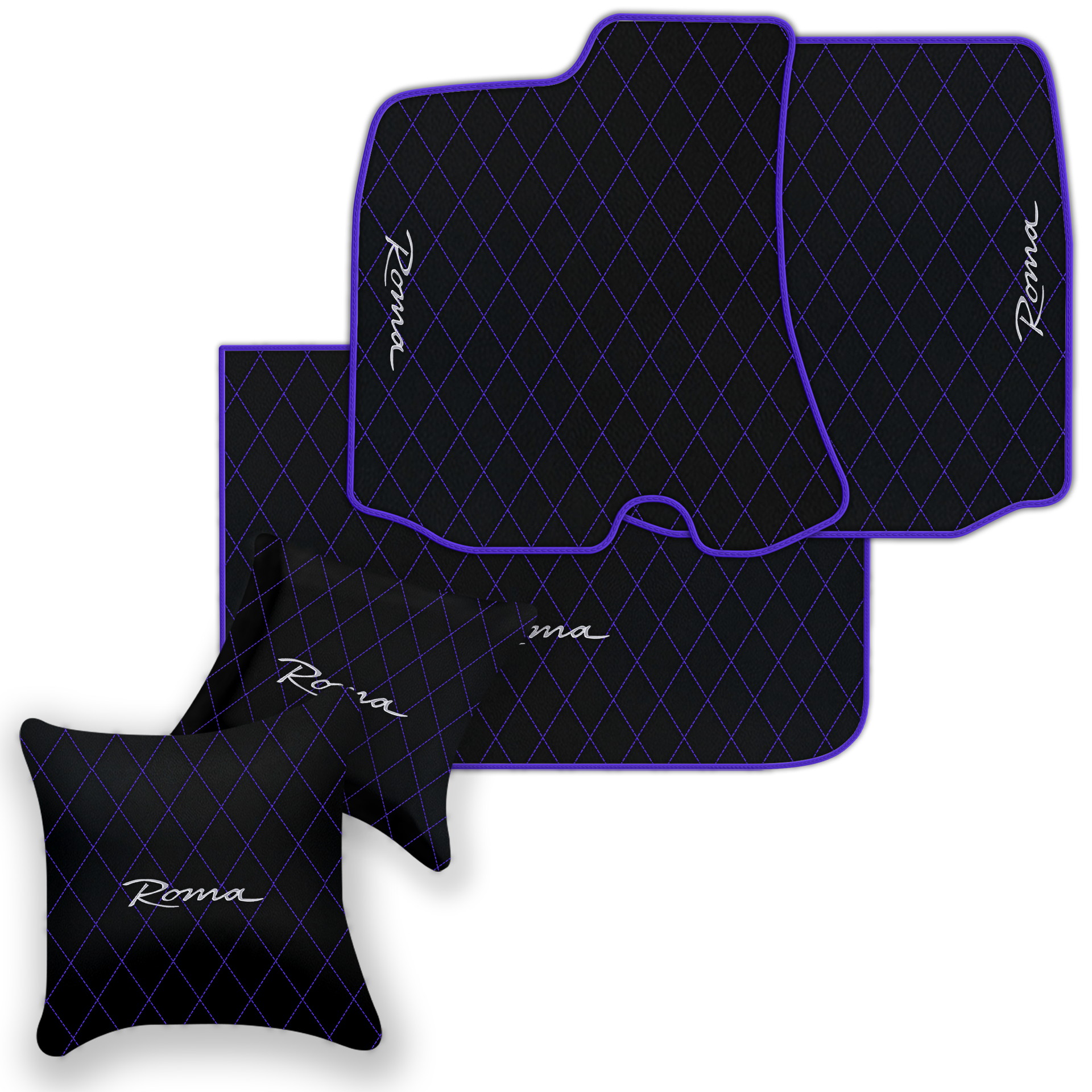 Premium Black Leather Floor Mats for Ferrari Portofino (2018-2023)