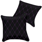 Customizable Black Leather Pillows Set of 2 for All Vehicles | Double Diamond Pattern
