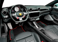Black Floor Mats For Ferrari Portofino (2018-2023) With Leather and Red Trim