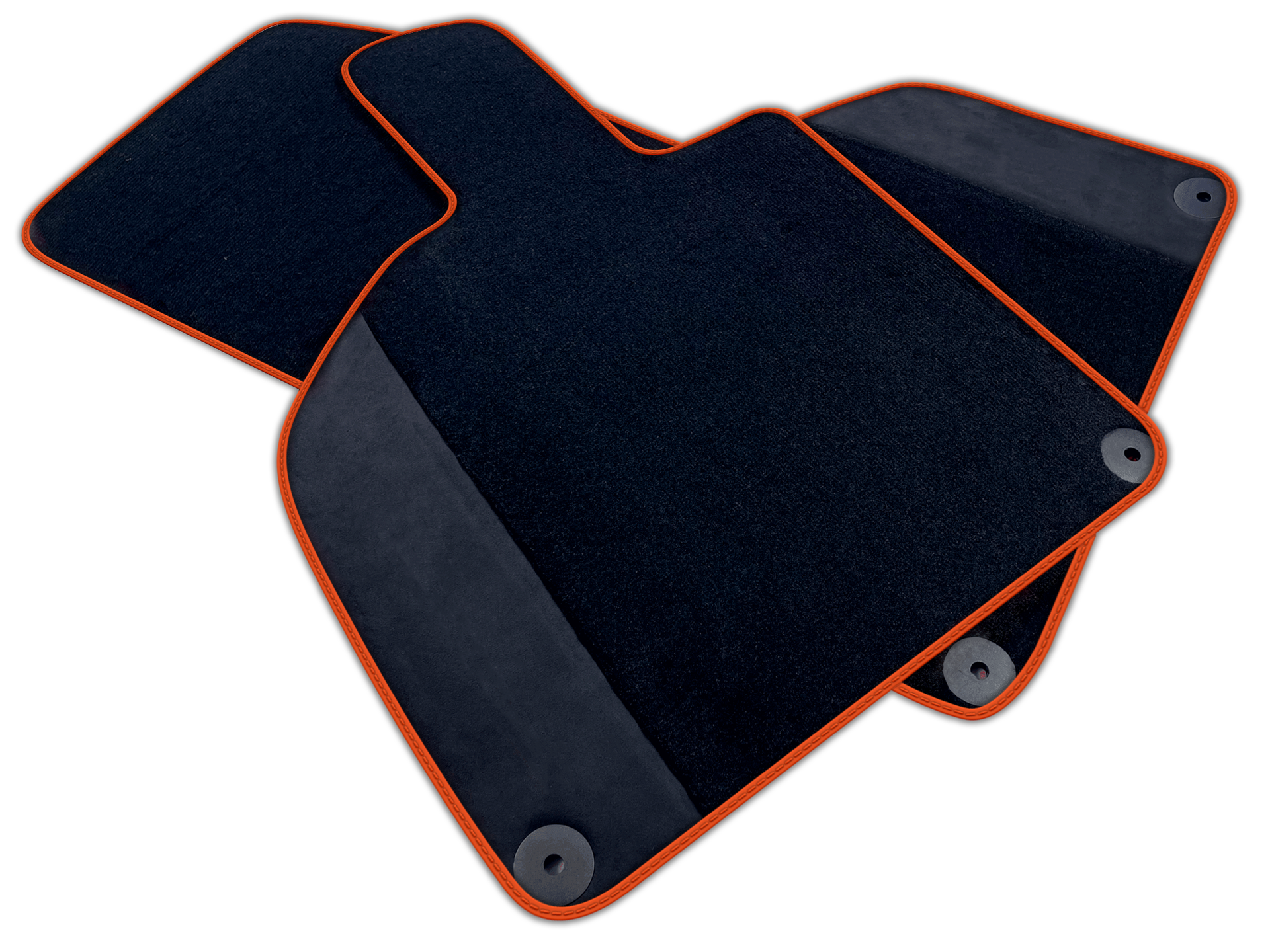 Custom Black Floor Mats for Lamborghini Huracan with Alcantara Leather