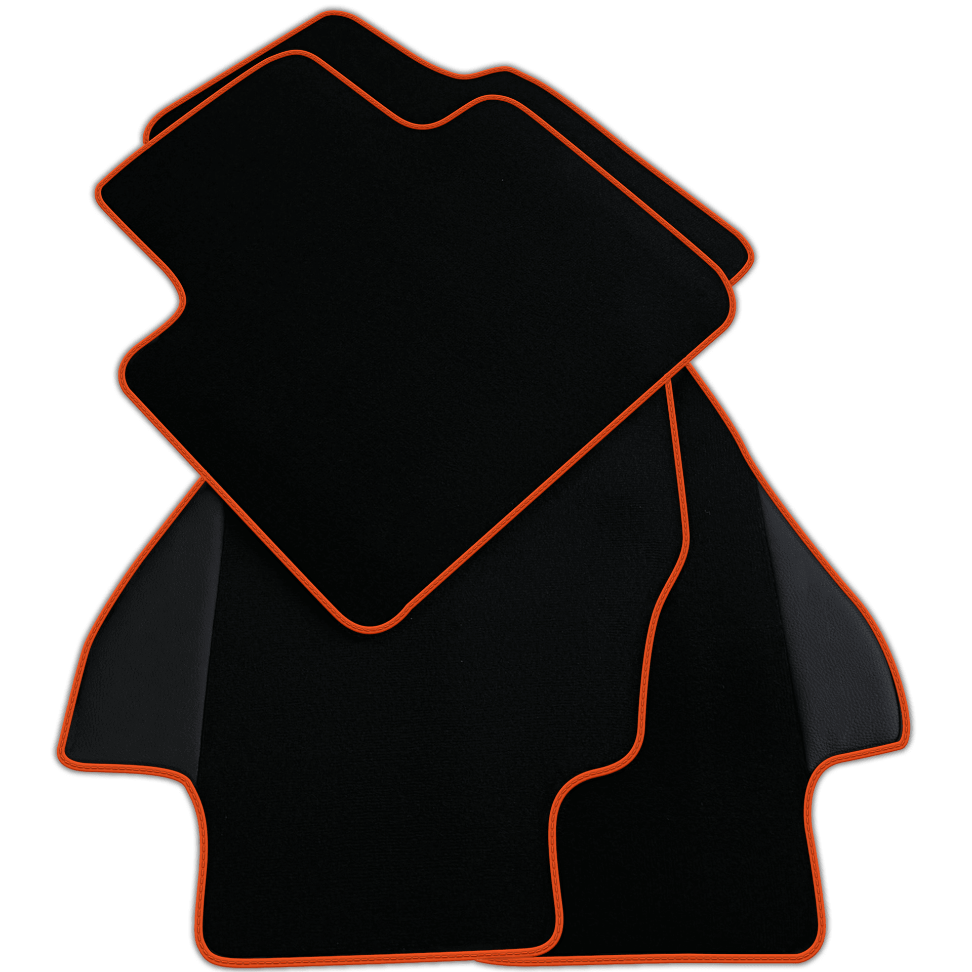 Custom Black Floor Mats for Ferrari Dino 308 GT4 (1973-1979) with Leather