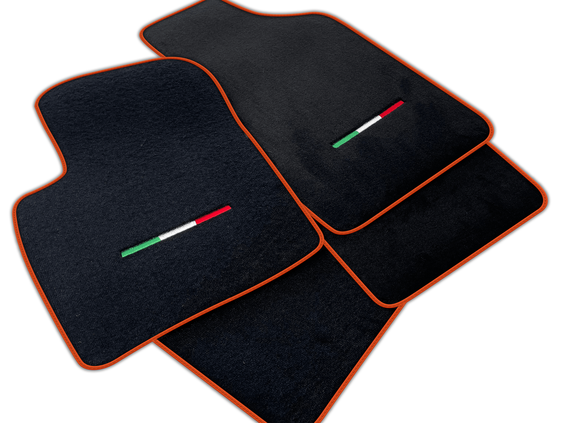 Italian Edition Black Floor Mats for Fiat 500c (2014-2020)