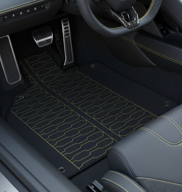 Customizable Floor Mats for Lamborghini Sian (2020-2022) | Orange Trim - AutoWin.EU