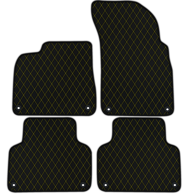 Customizable Leather Floor Mats with Single Diamond Pattern for Audi Q7 4L (2006-2015)