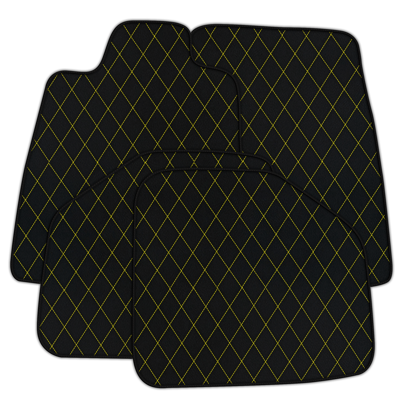 Customizable Leather Floor Mats with Single Diamond Pattern for Aston Martin DBX (2020-2023)