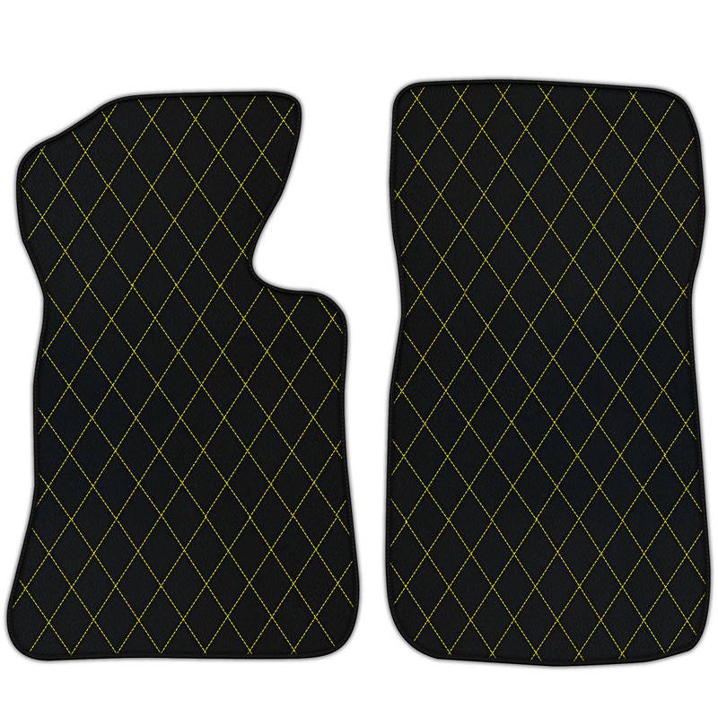 Customizable Leather Floor Mats with Single Diamond Pattern for Chevrolet Corvette C2 (1963-1967)