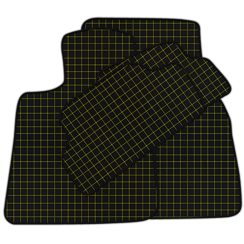 Customizable Leather Floor Mats with Square Pattern for Mini Cabrio F57 Convertible (2016-2023)