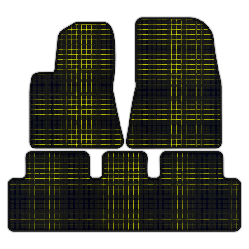 Customizable Leather Floor Mats with Square Pattern for Tesla Model 3 (2017-2023)