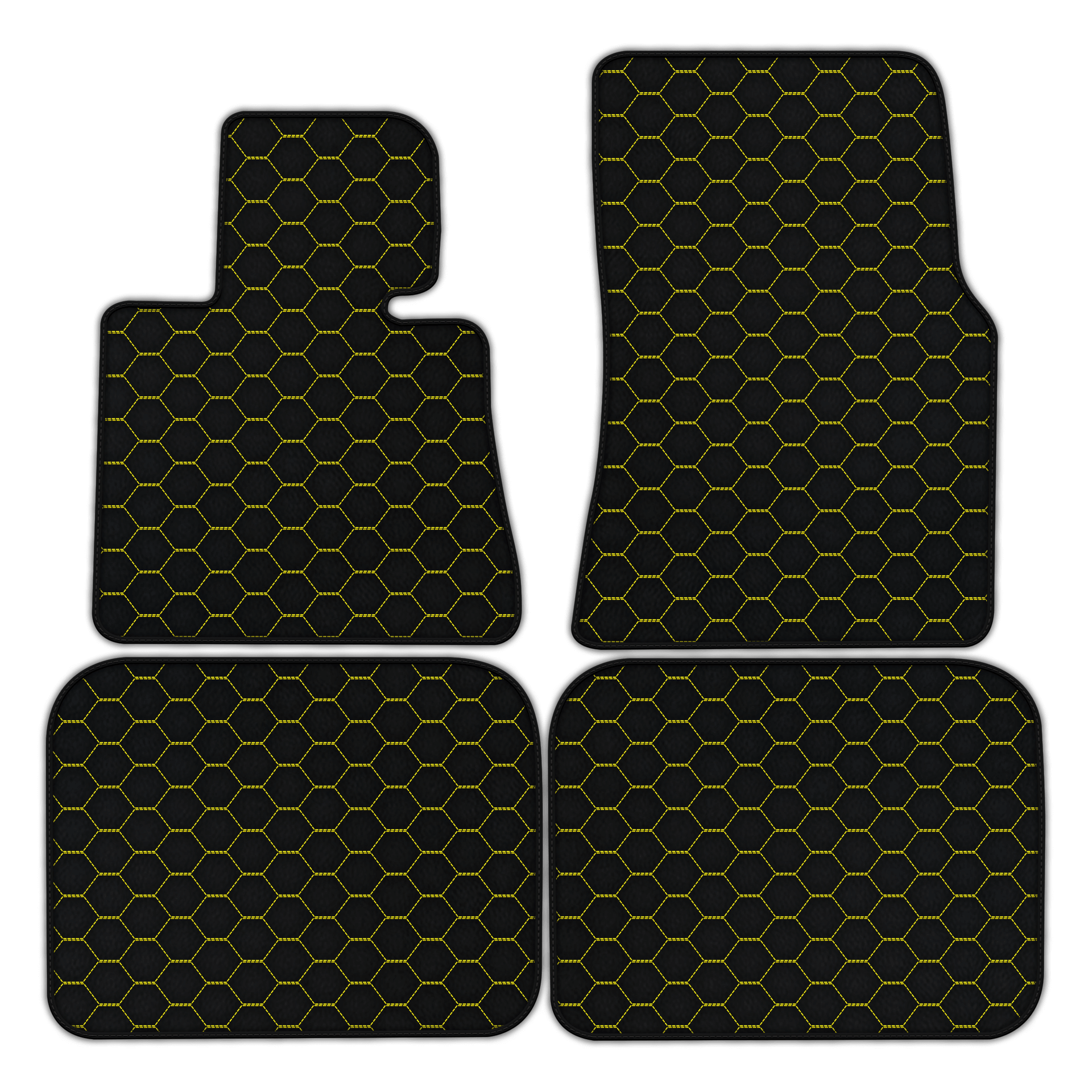 Customizable Leather Floor Mats with Symmetrical Hex Pattern for Rolls Royce Phantom Sedan (2003-2016)