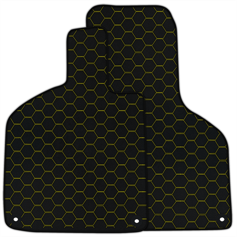 Customizable Leather Floor Mats with Symmetrical Hex Pattern for Lamborghini Huracan EVO (2019-2024)