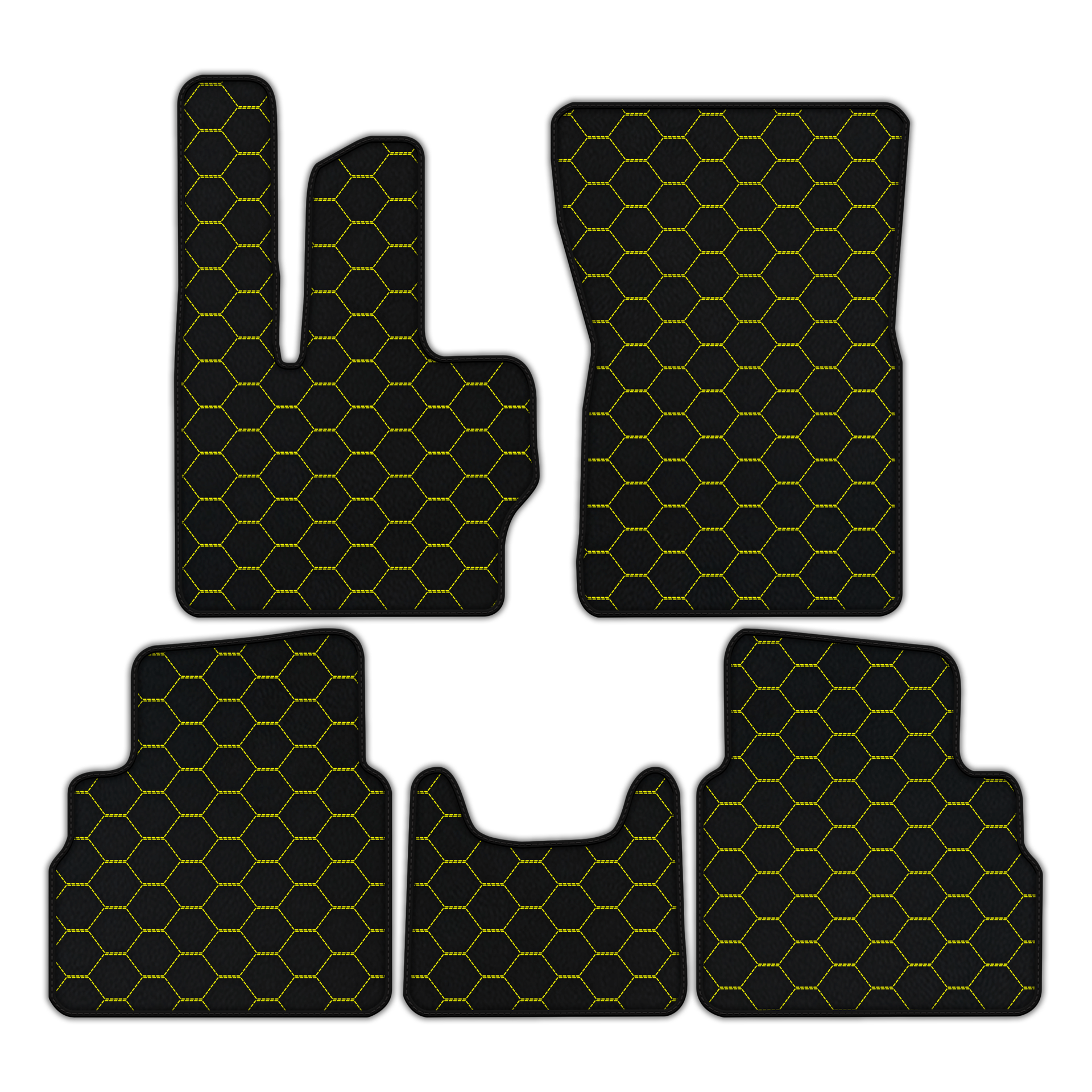 Customizable Leather Floor Mats with Symmetrical Hex Pattern for Mercedes Benz G-Class W463 (2018-2023)