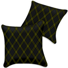 Customizable Black Leather Pillows Set of 2 for All Vehicles | Double Diamond Pattern