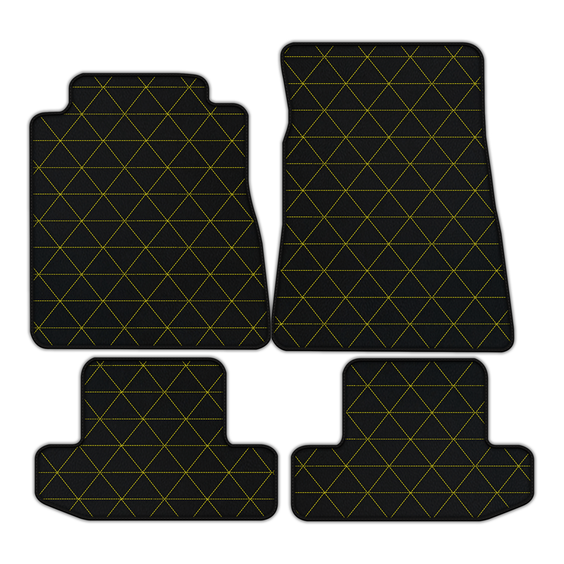 Customizable Leather Floor Mats with Triangle Pattern for Ford Mustang GT500 Shelby (2015-2021)