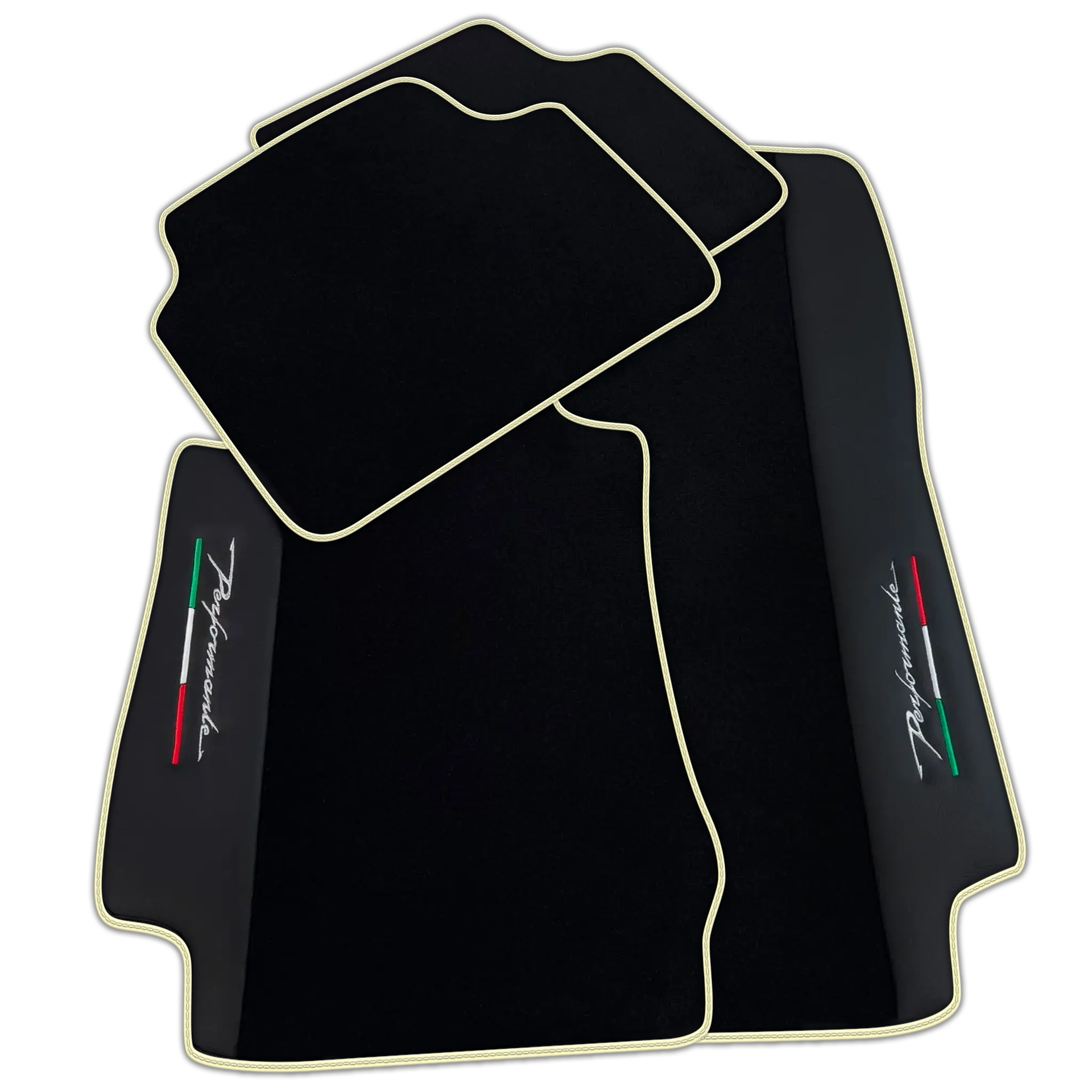 Black Floor Mats for Alfa Romeo Giulia (1962-1978) with Leather | Performante