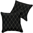 Customizable Black Leather Pillows Set of 2 for All Vehicles | Double Diamond Pattern