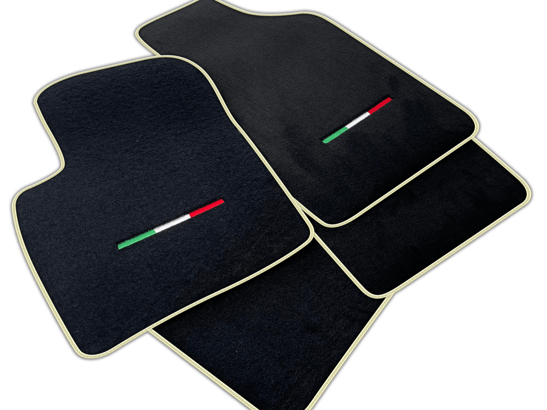 Italian Edition Black Floor Mats for Fiat 500X (2018-2024) Co Driver With Fixing System