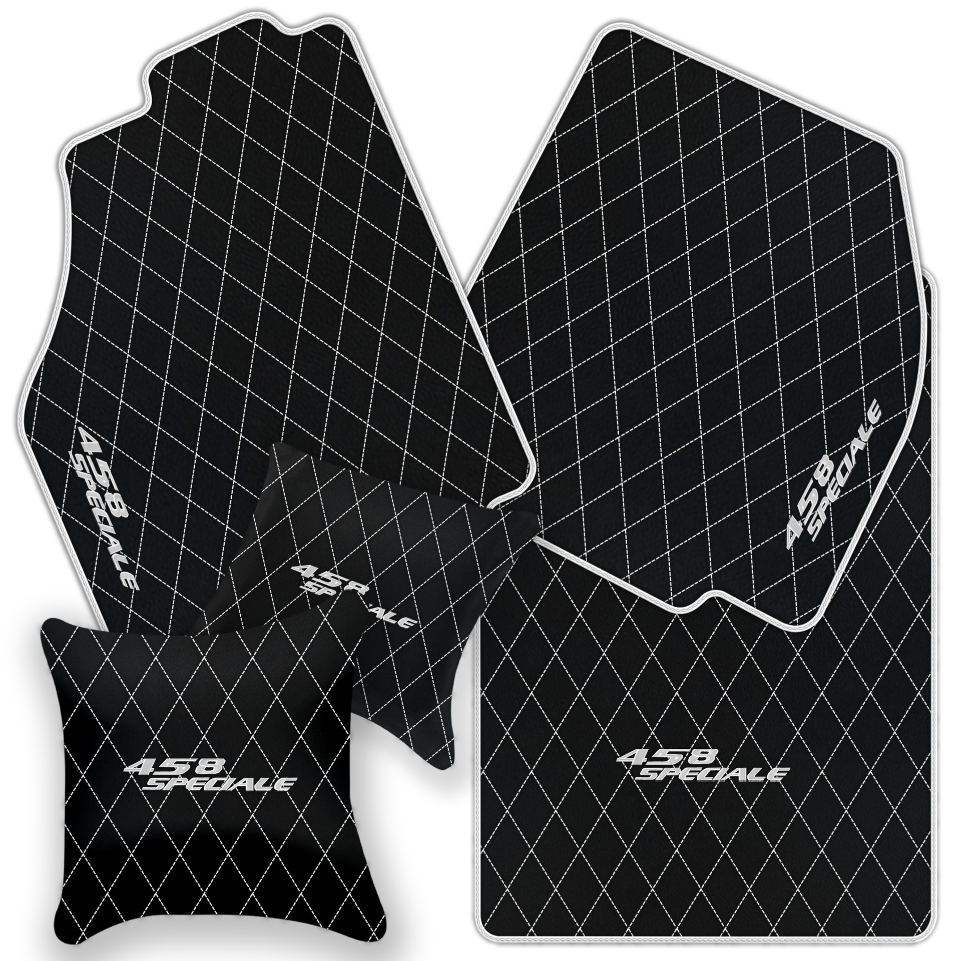 Premium Black Leather Floor Mats for Ferrari 296 GTS (2022-2025)