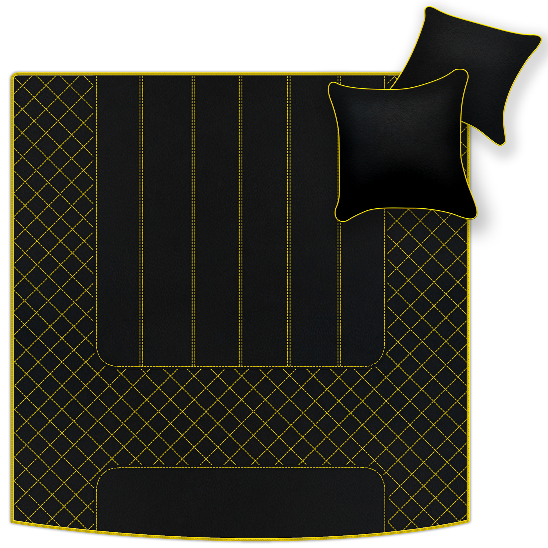 Luxury Black Leather Floor Mats for Bentley Flying Spur (2013-2019)