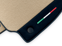 Beige Floor Mats For Ferrari 488 GTB 2016-2022 Carpets With Alcantara Leather - AutoWin