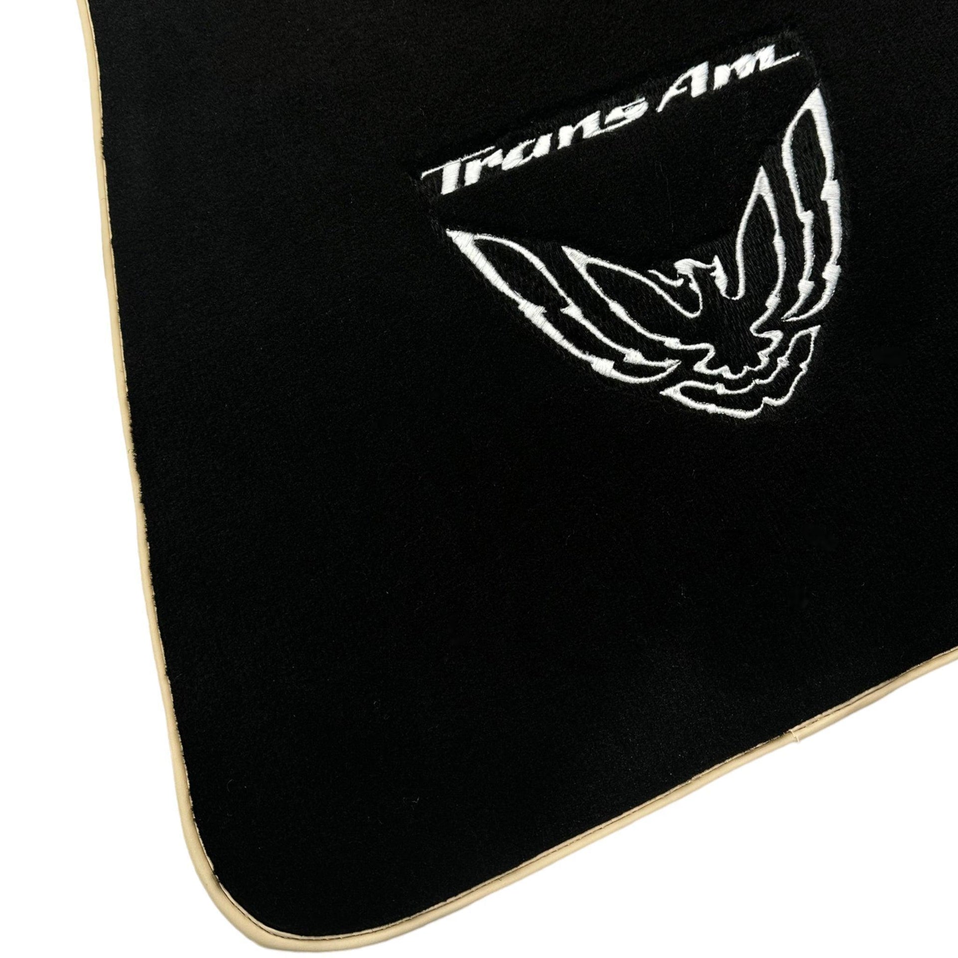 Black Floor Mats Beige Trim for Pontiac FireBird (1970-1981) Trans Am - AutoWin