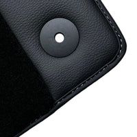 Black Floor Mats for Audi TT MK2 Convertible (2006-2014) with Leather - AutoWin