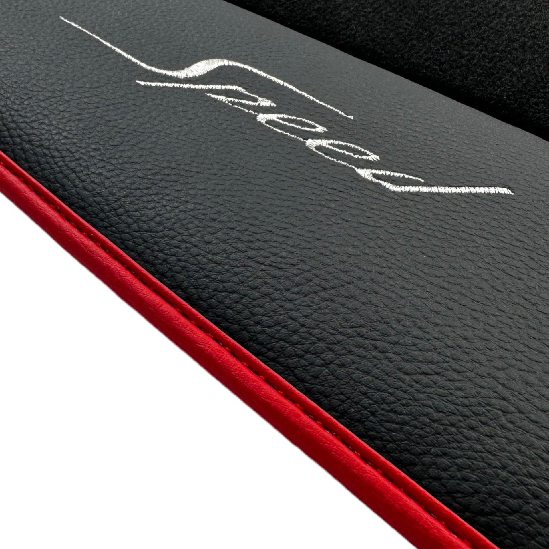 Black Floor Mats for Bentley Flying Spur (2005-2013) with Leather | Red Trim - AutoWin
