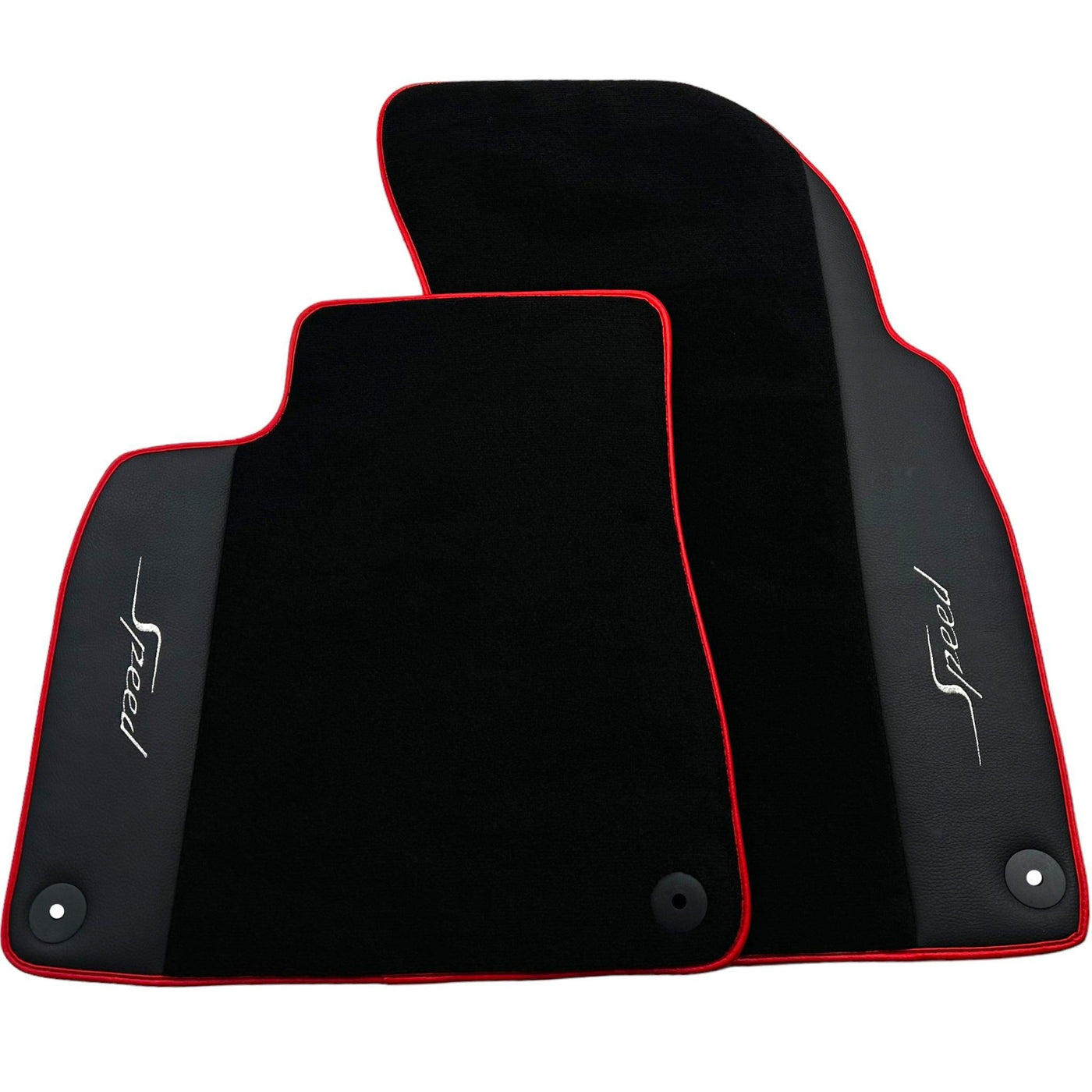 Black Floor Mats for Bentley Flying Spur (2005-2013) with Leather | Red Trim - AutoWin