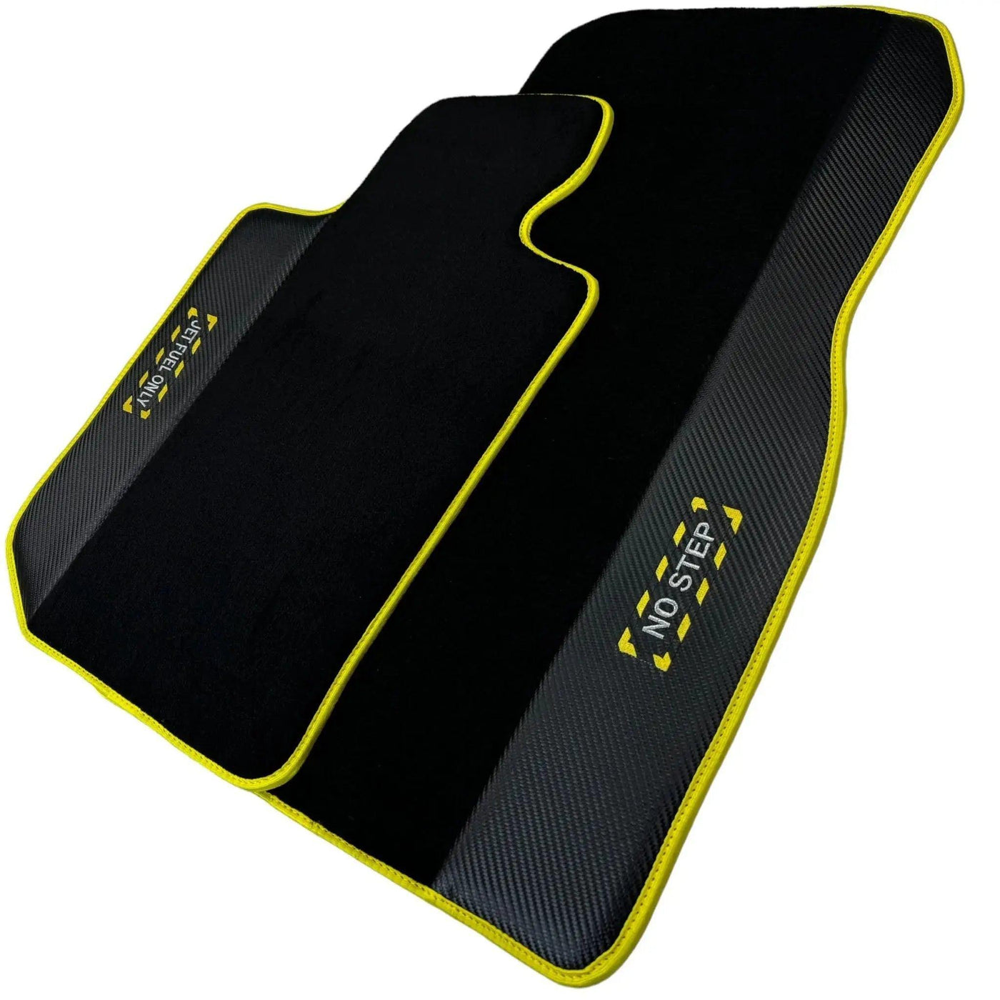 Black Floor Mats For BMW 5 Series E60 | Fighter Jet Edition | Yellow Trim - AutoWin