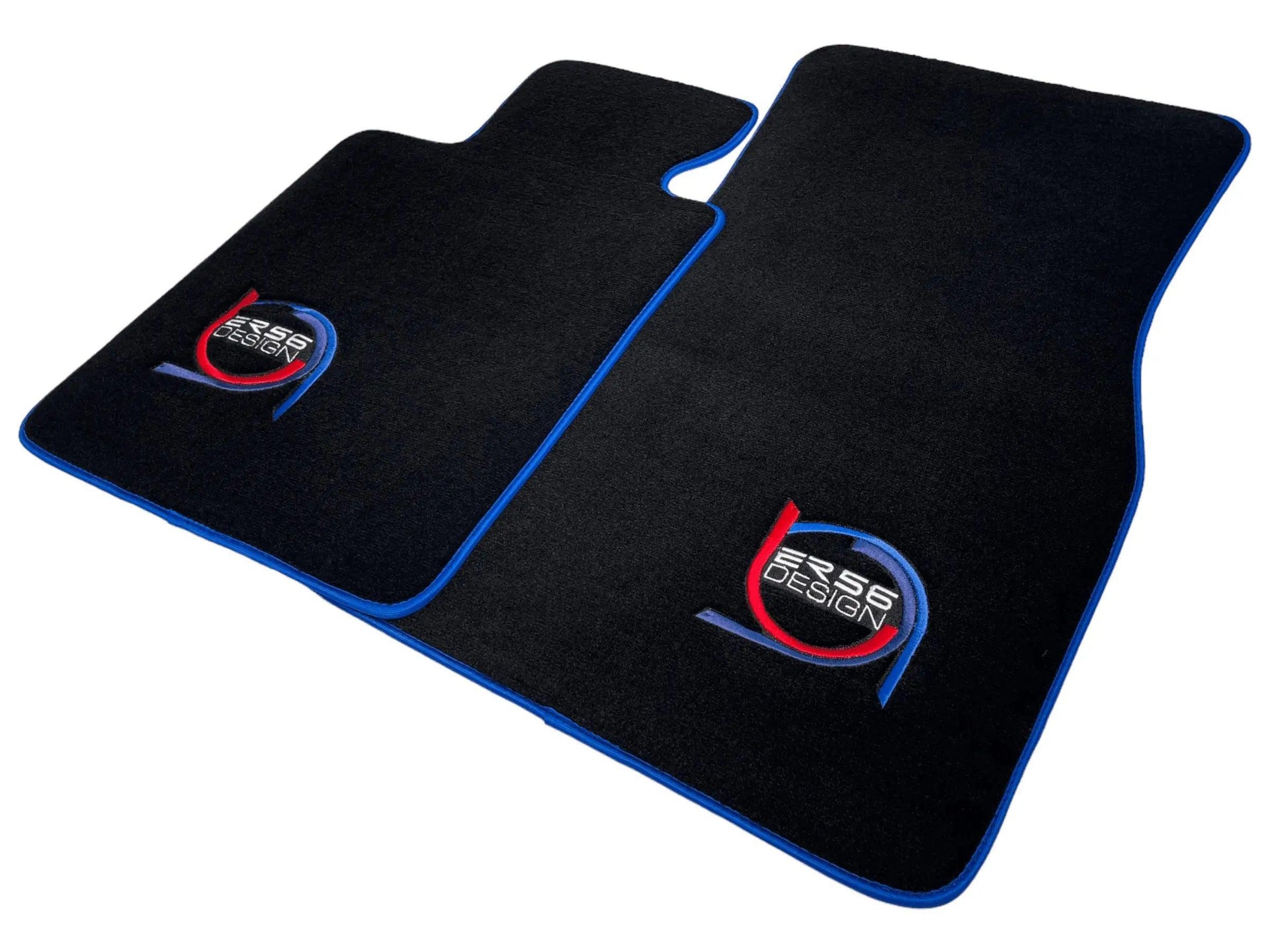 Black Floor Mats For BMW 5 Series E61 Wagon ER56 Design Limited Edition Blue Trim - AutoWin