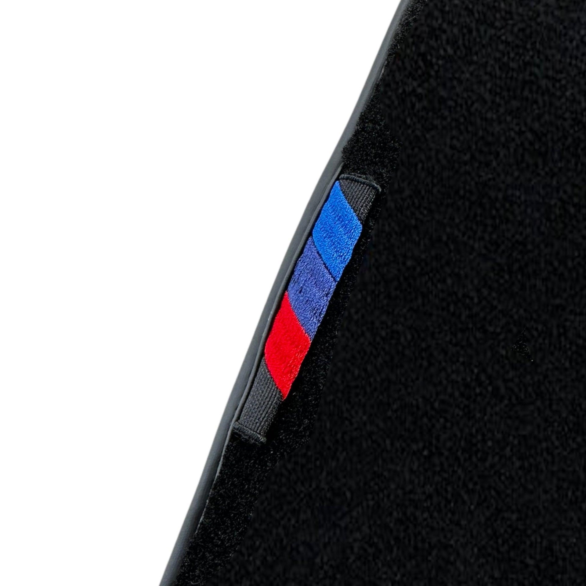 Black Floor Mats For BMW M5 E39 With 3 Color Stripes Tailored Set Perfect Fit - AutoWin