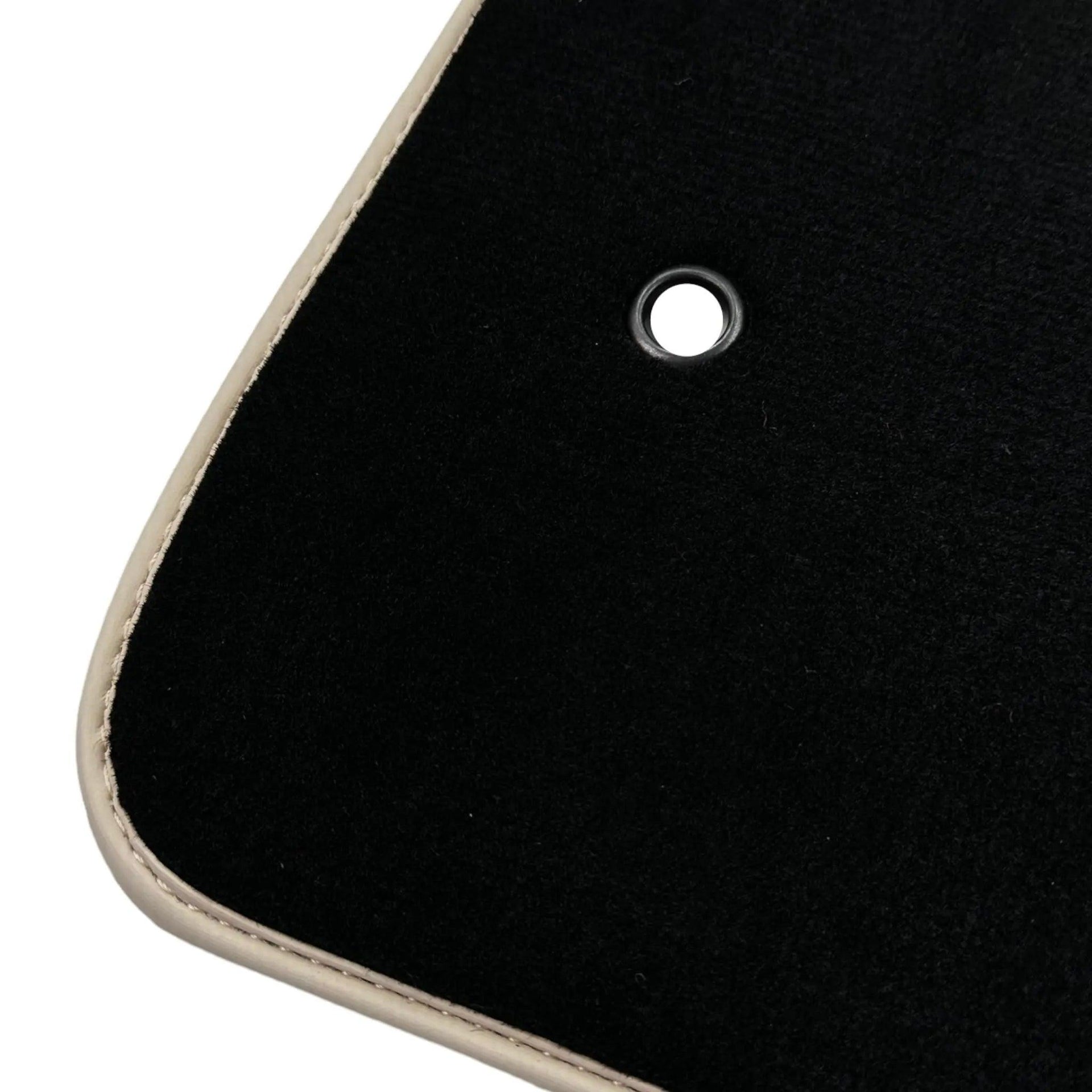 Black Floor Mats For Chevrolet Corvette C6 (2005-2013) with Beige Trim - AutoWin