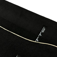 Black Floor Mats For Chevrolet Corvette C6 (2005-2013) with Beige Trim - AutoWin