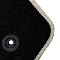 Black Floor Mats For Chevrolet Corvette C7 Convertible (2014-2019) with Beige Trim - AutoWin