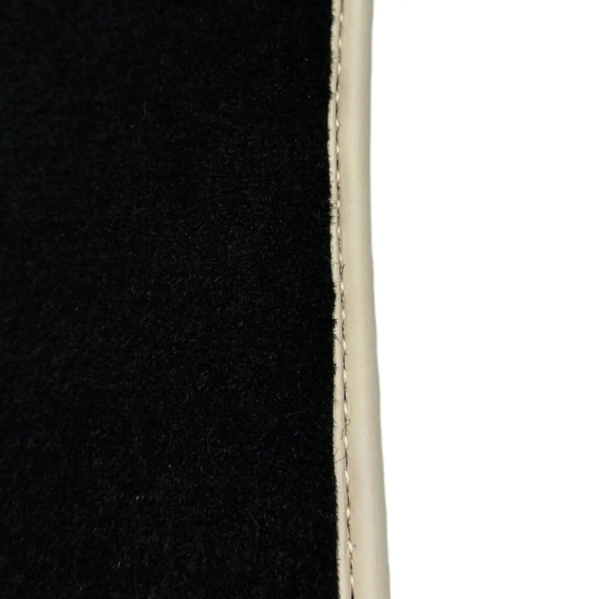 Black Floor Mats For Chevrolet Corvette C7 Targa Top (2014-2019) with Beige Trim - AutoWin