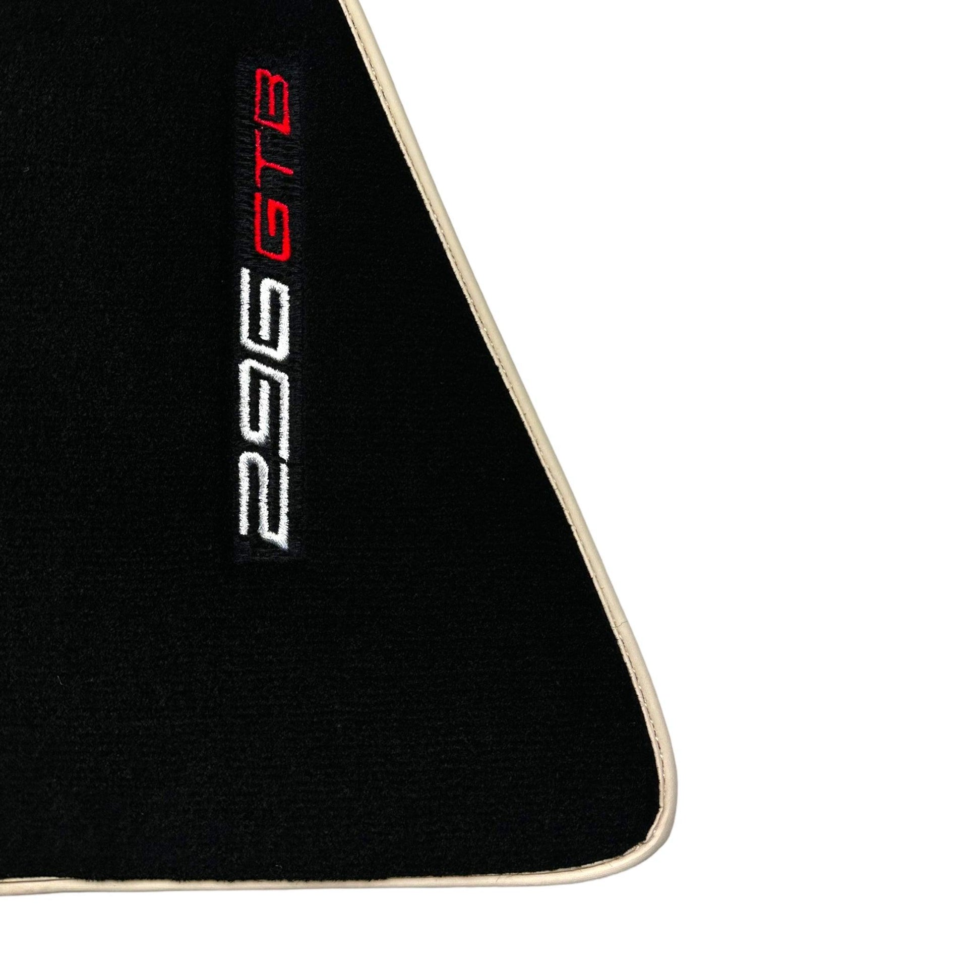 Black Floor Mats for Ferrari 296 GTB (2022-2024) with Beige Trim - AutoWin
