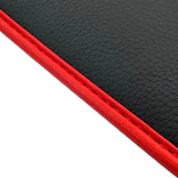 Black Floor Mats for Ferrari 296 GTS (2022-2024) with Leather and Red Trim - AutoWin