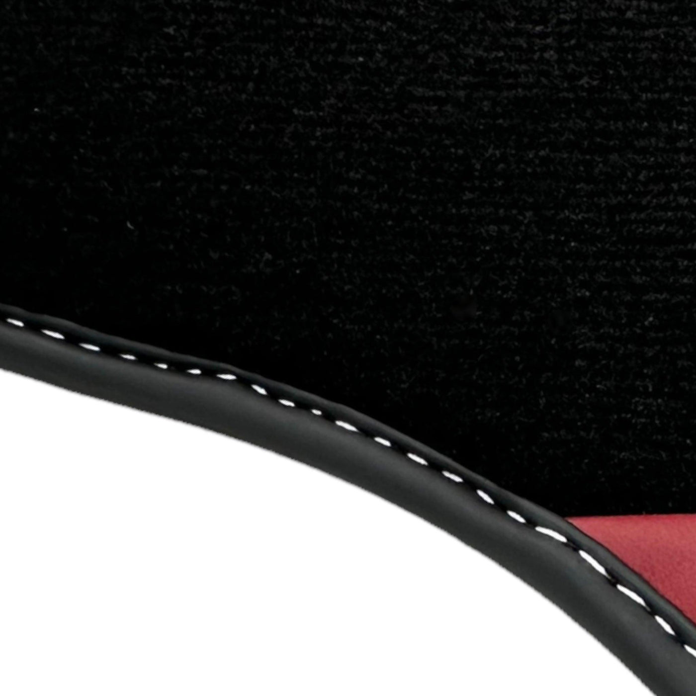 Black Floor Mats for Ferrari 458 Spider (2012-2015) with Bordeaux Nappa Leather | Italian Edition - AutoWin