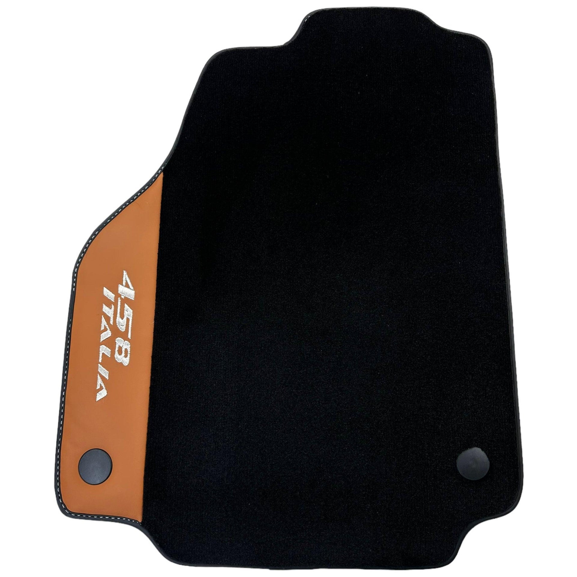 Black Floor Mats for Ferrari 458 Italia (2009-2015) with Cuoio Nappa Leather - AutoWin