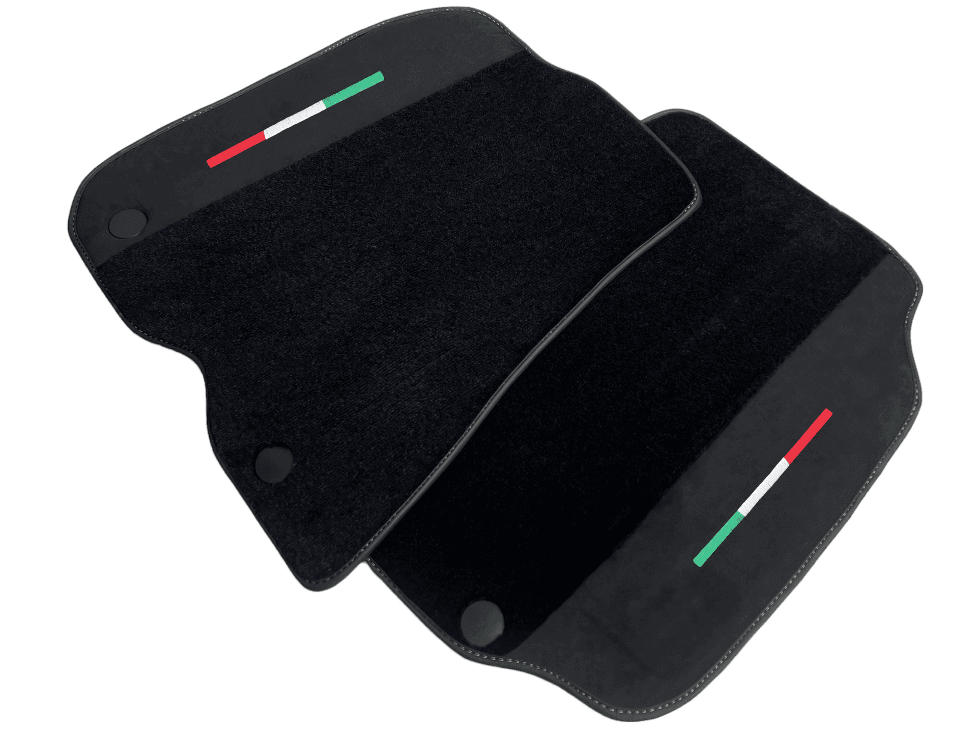 Black Floor Mats For Ferrari F12 Berlinetta (2012-2022) With Alcantara Leather Yellow Edition - AutoWin