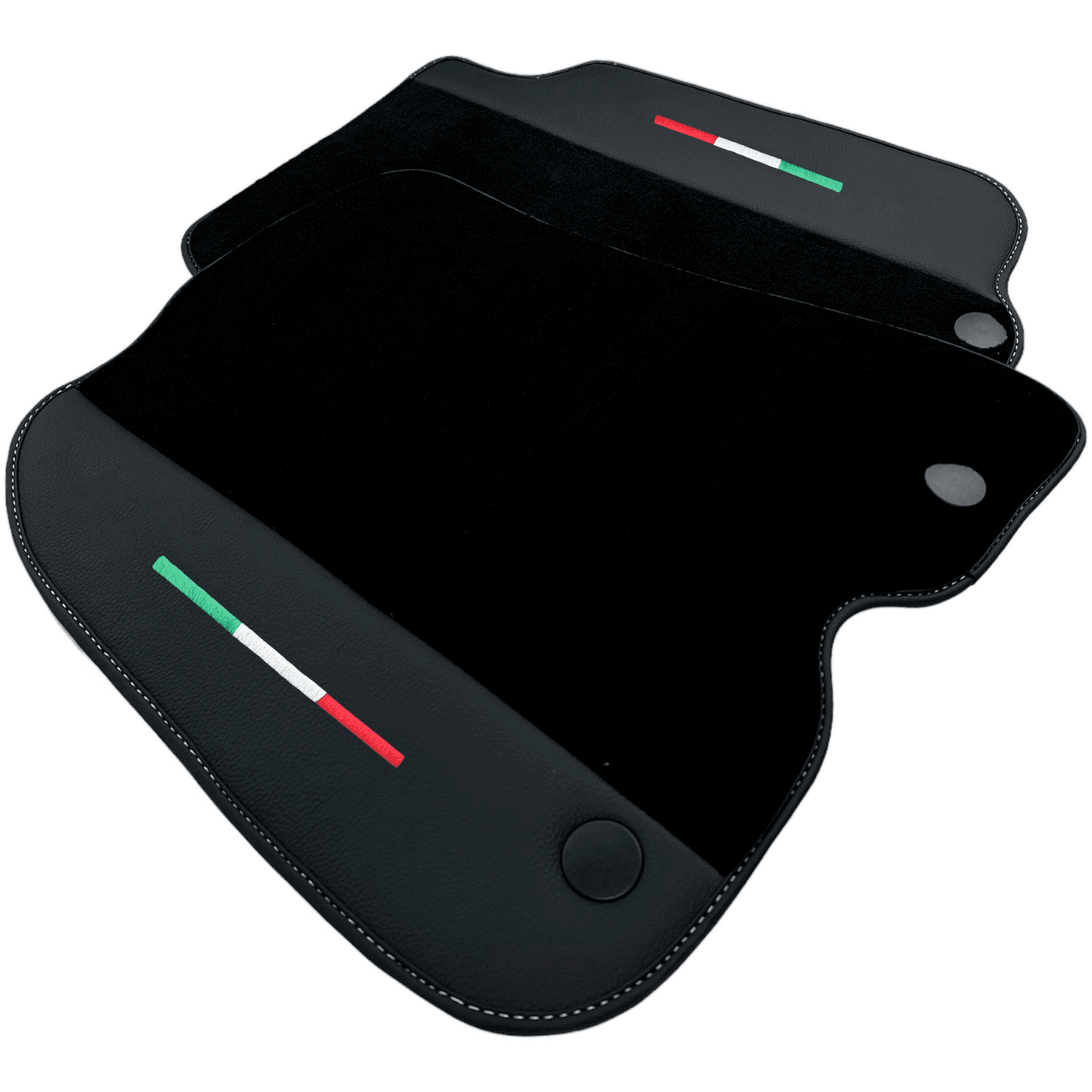 Black Floor Mats for Ferrari F12 Berlinetta (2012-2022) with Leather - AutoWin